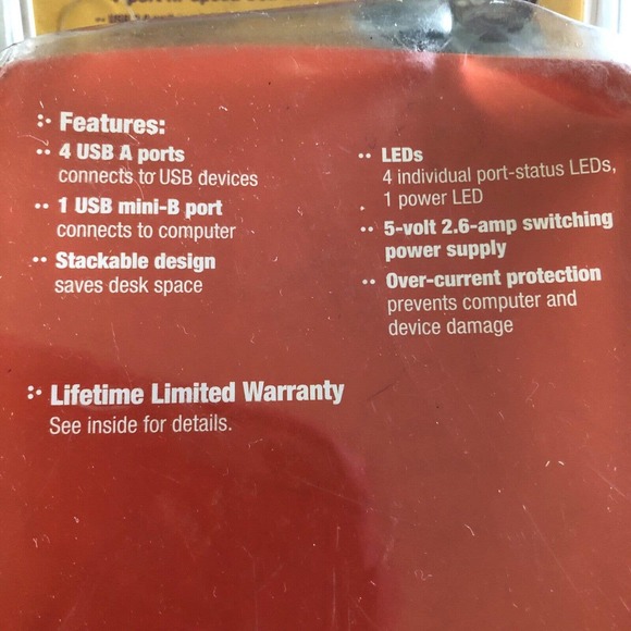 Staples 4-port Hub USB 1.1 Connects Up To 4 Devices (NEW) - Picture 3 of 5